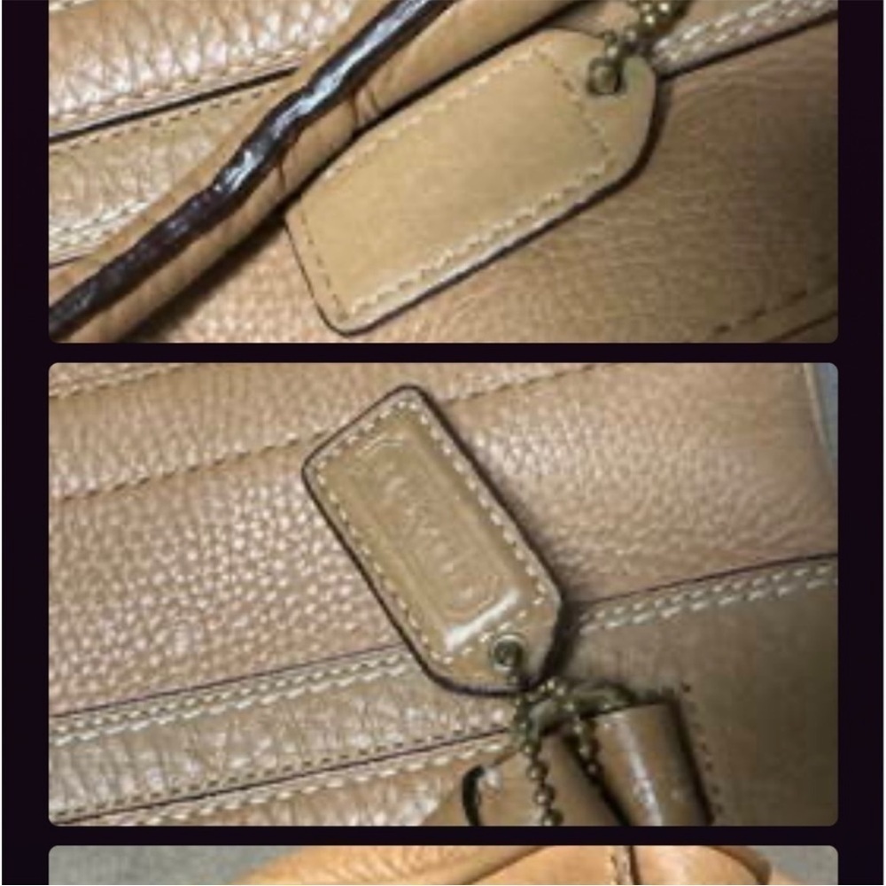 Coach leather shoulder purse in camel color - Picture 15 of 16
